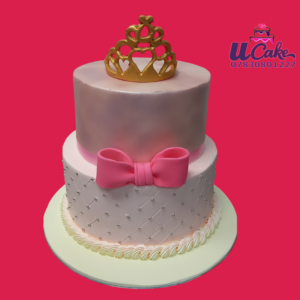 Crown And Bow Tier Cake